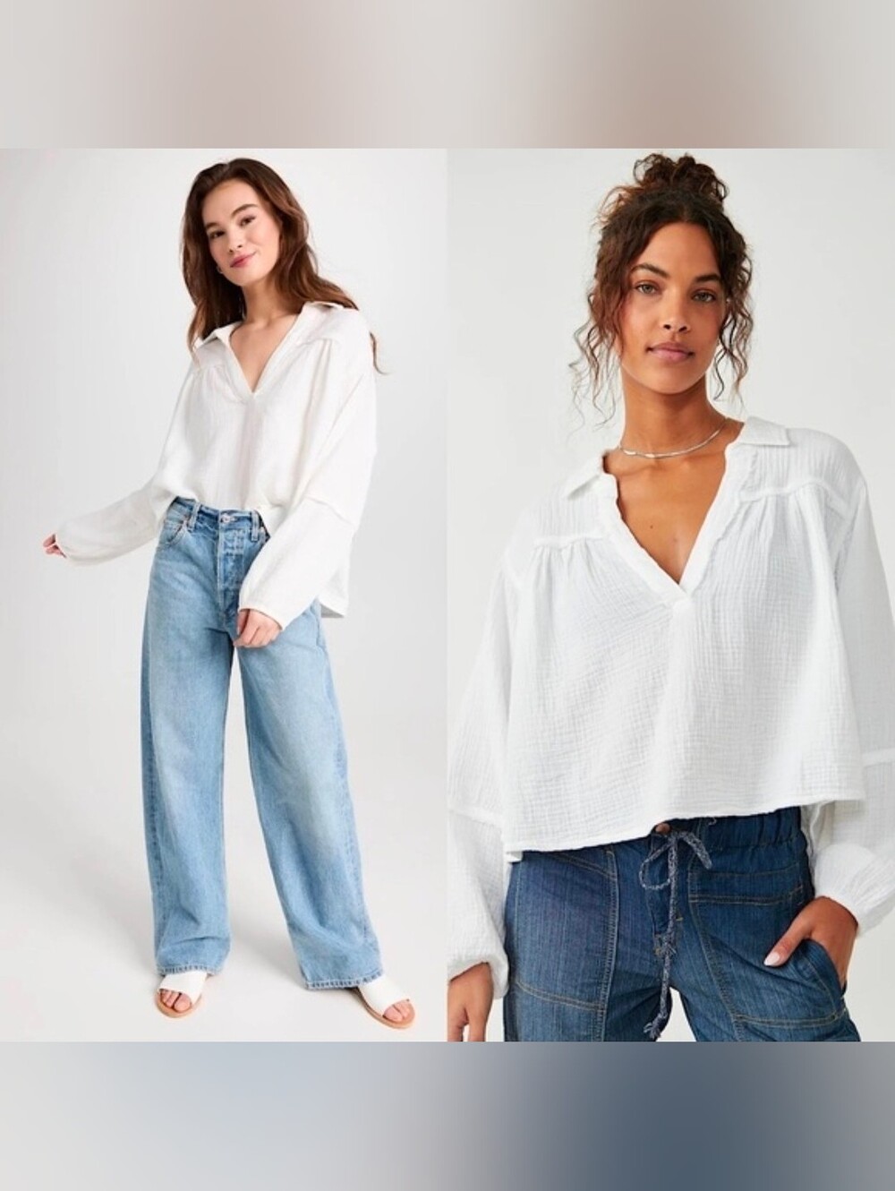 WE THE FREE Yucca Double Cloth Top